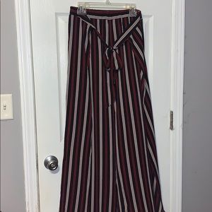 red, white, blue flowy pants